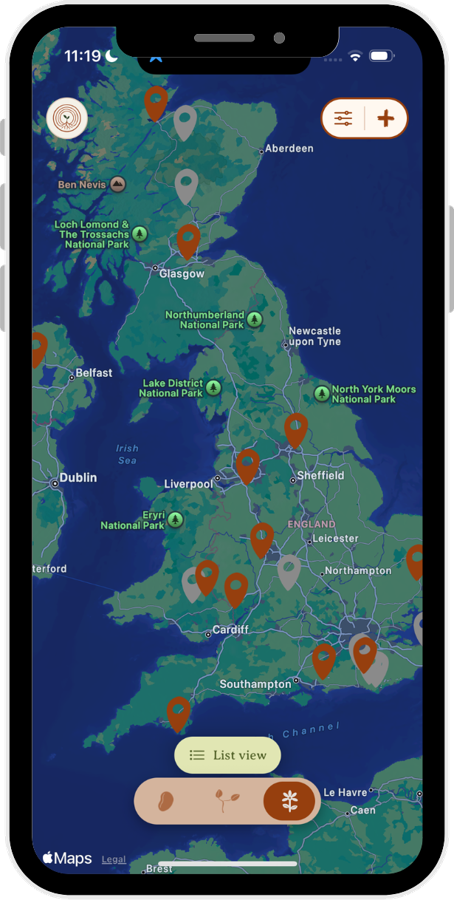 Grounded Connections app: hosting a meet-up on the events map