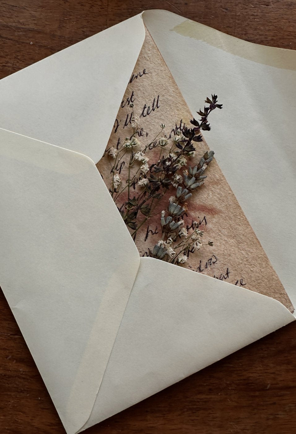 Handwritten letter with pressed flowers from the Grounded Connections snail mail swap